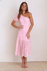 In Full Bloom Mesh Midi Dress Pink