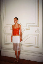 Backless Top | Burnt Orange Sequin
