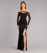 Elianna Mesh Off-The-Shoulder Mermaid Dress