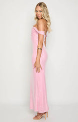 Ella Pink Sequin Off Shoulder Formal Maxi Dress