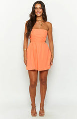Cora Orange Tie Back Mini Dress