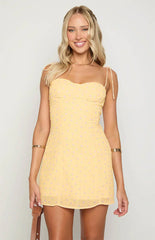 Penny Lane Yellow Floral Mini Dress