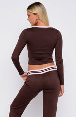 Everything We Do Long Sleeve Baby Tee Chocolate